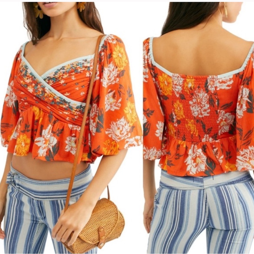 Free People Mirabella Cropped Peplum Top